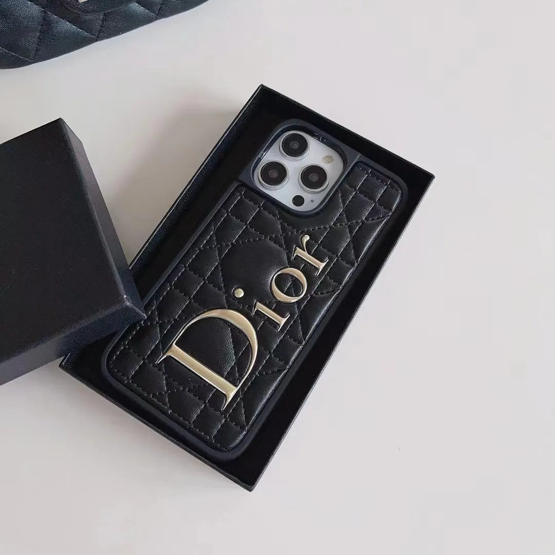 Dior iPhone 16 Pro Leather Case – MagSafe Premium Phone Case
