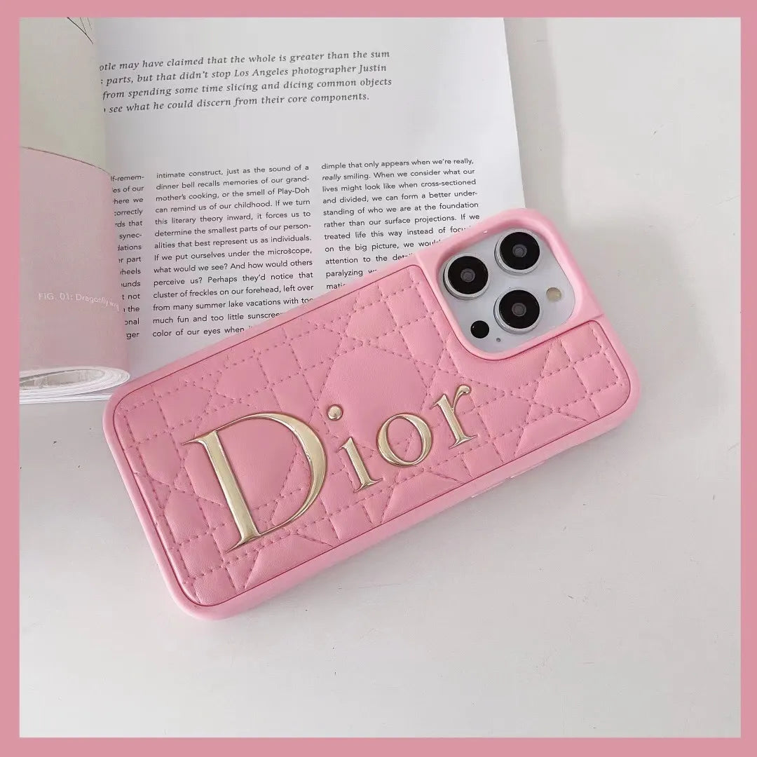 Dior iPhone 16 Pro Leather Case – MagSafe Premium Phone Case