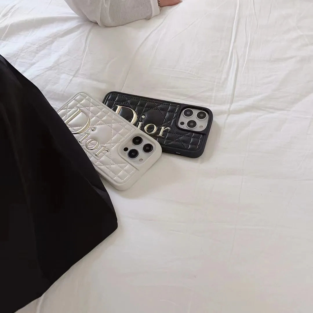 Dior iPhone 16 Pro Leather Case – MagSafe Premium Phone Case