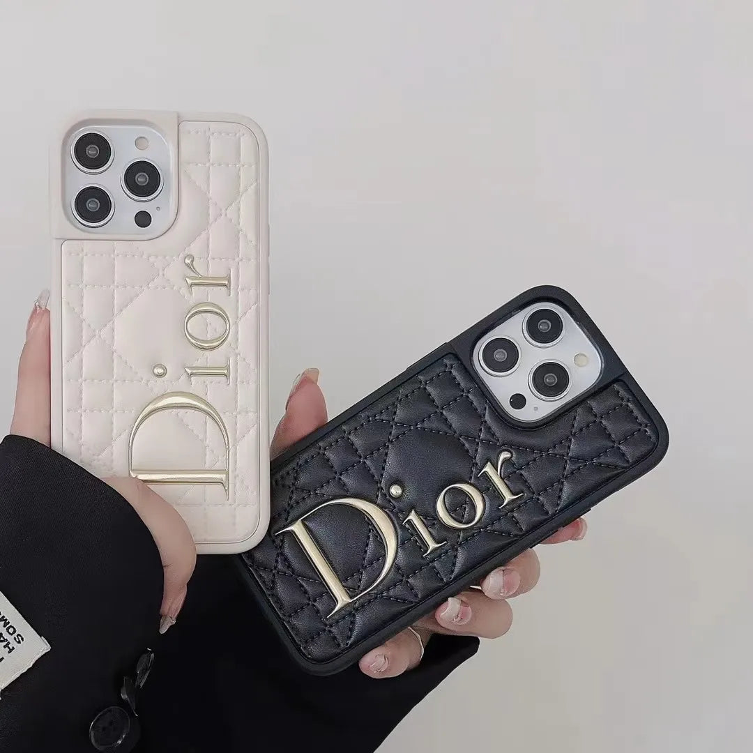 Dior iPhone 16 Pro Leather Case – MagSafe Premium Phone Case