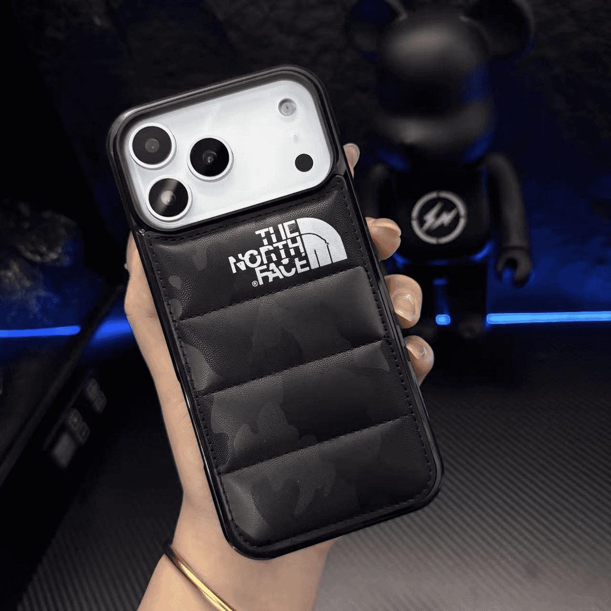 Black The North Face Puffer iPhone Case