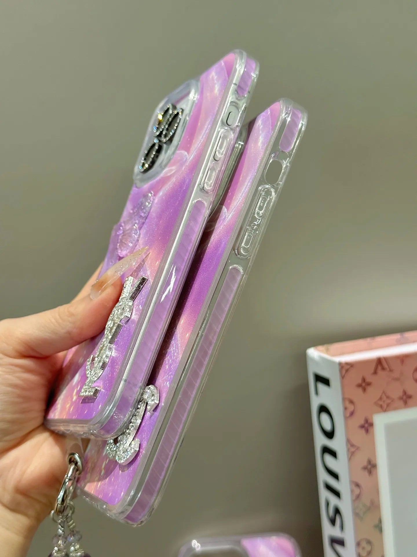 Branded Luxury Pink Chanel & LV & YSL Phone Case – Slim Clear Phone Case