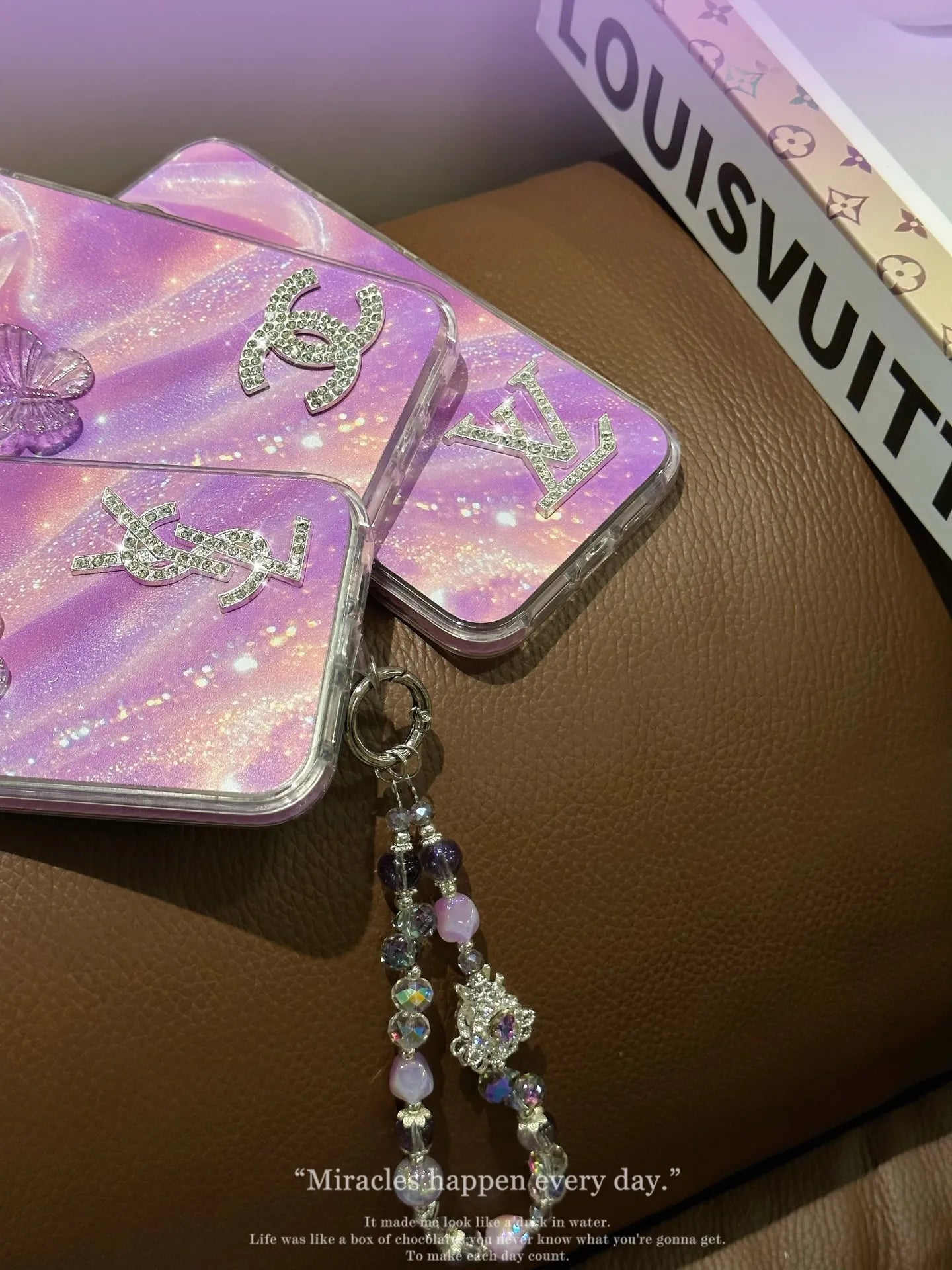 Branded Luxury Pink Chanel & LV & YSL Phone Case – Slim Clear Phone Case