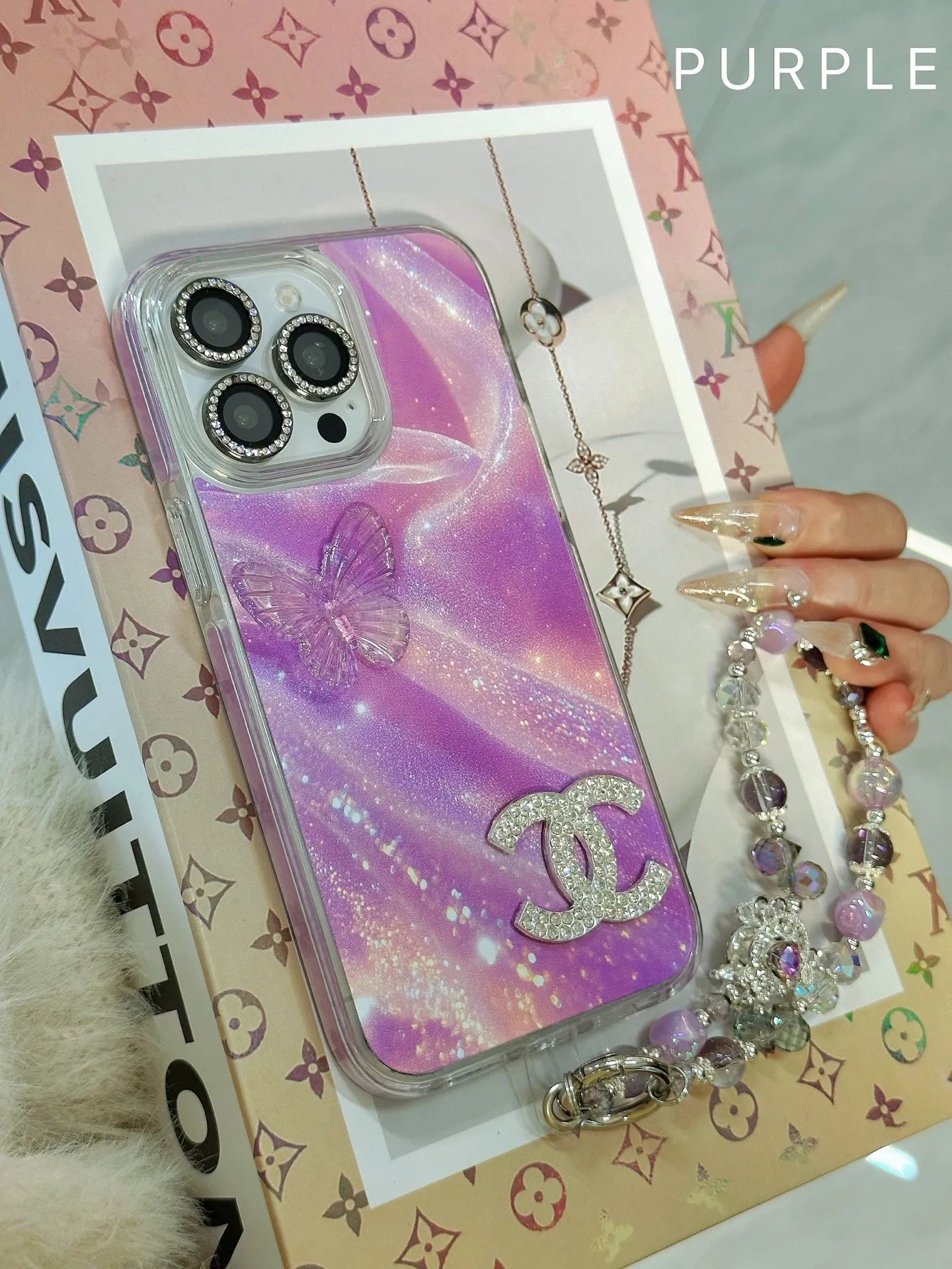 Branded Luxury Pink Chanel & LV & YSL Phone Case – Slim Clear Phone Case