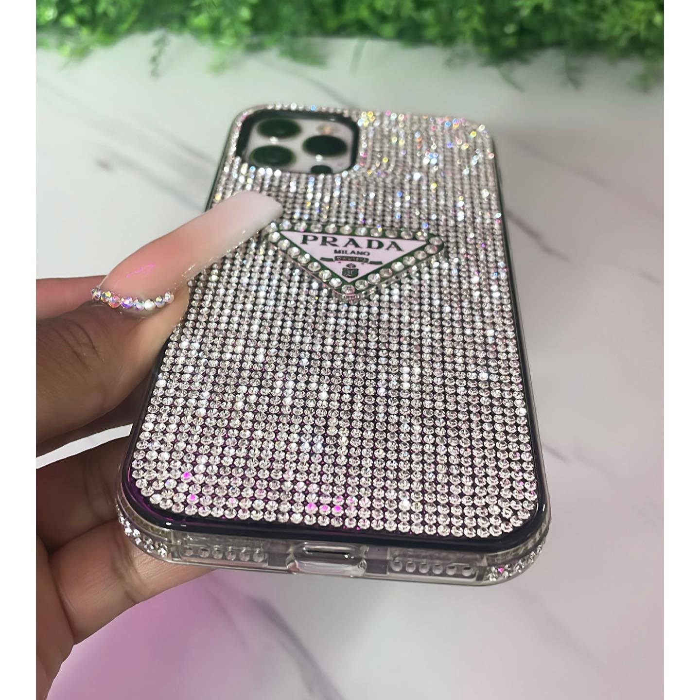 Premium Designer Prada Crystal Phone Case – Premium Designer Phone Case