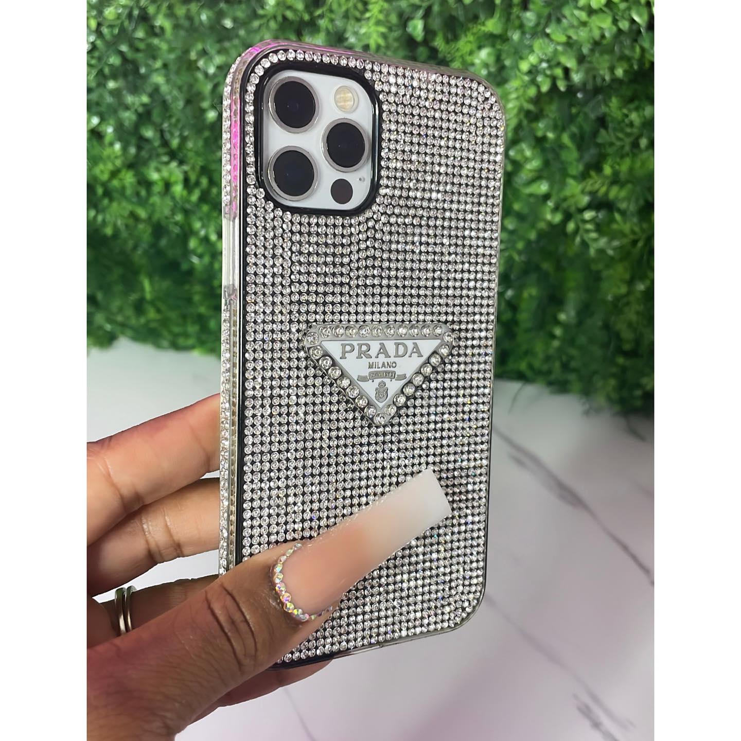 Premium Designer Prada Crystal Phone Case – Premium Designer Phone Case