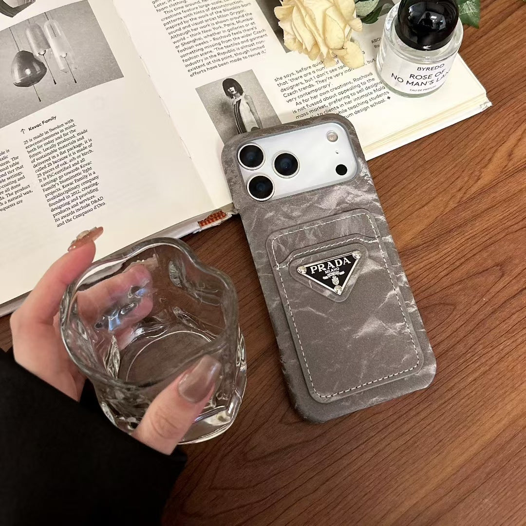 Prada iPhone 15 Pro Max – Premium Designer Phone Case with Card Holder