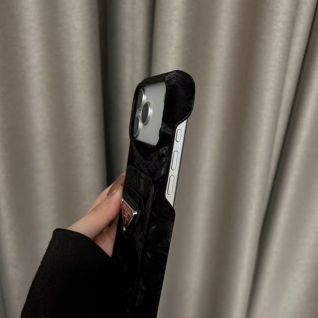 Prada iPhone 15 Pro Max – Premium Designer Phone Case with Card Holder