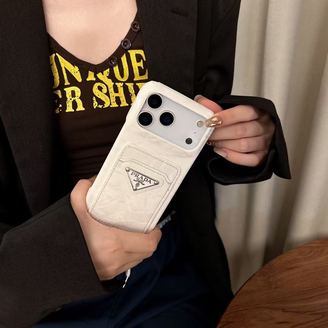 Prada iPhone 15 Pro Max – Premium Designer Phone Case with Card Holder