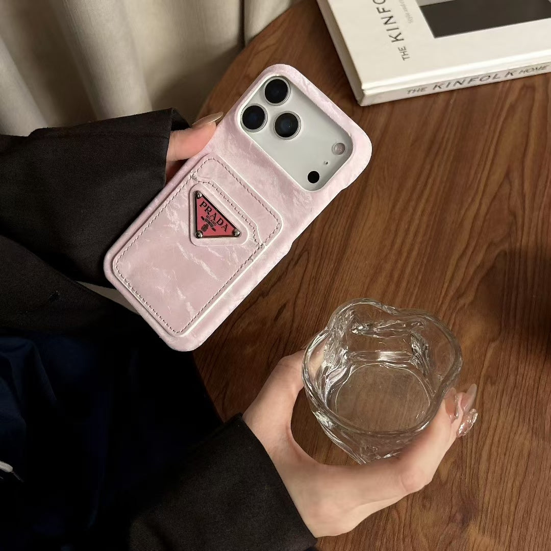 Prada iPhone 15 Pro Max – Premium Designer Phone Case with Card Holder