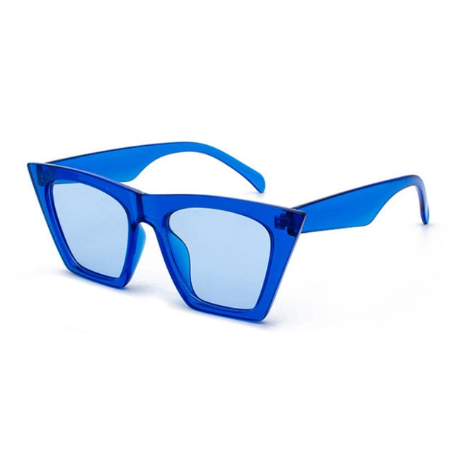 Designer new brand sunglasses Square glasses Personalized cat eyes Colorful sunglasses trend versatile sunglasses uv400 curtain Inspired