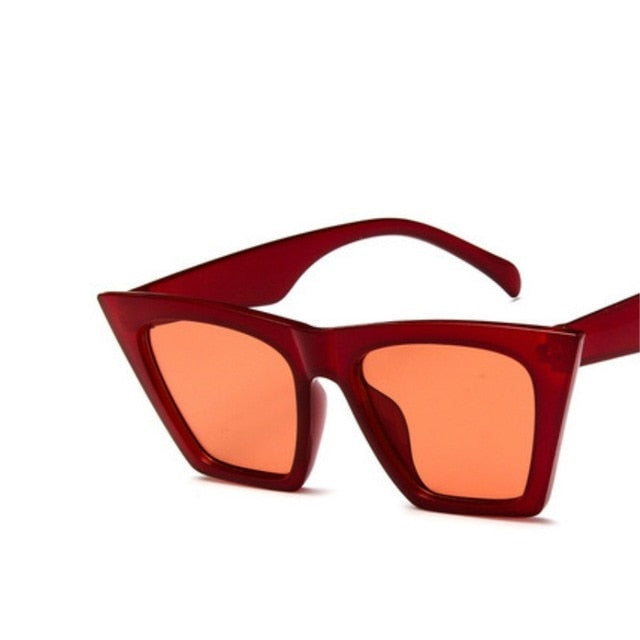 Designer new brand sunglasses Square glasses Personalized cat eyes Colorful sunglasses trend versatile sunglasses uv400 curtain Inspired