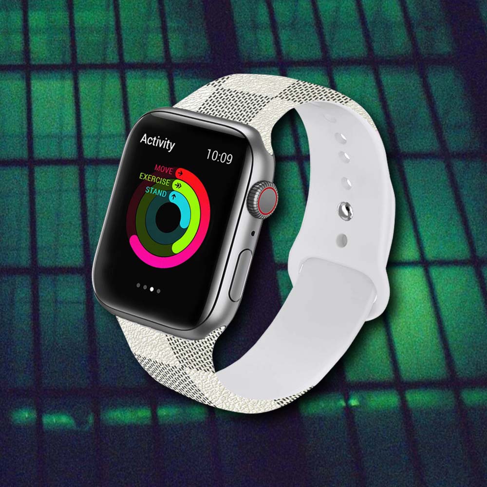 Designer Apple Watch Band | White Check Inspired