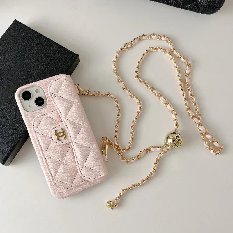 Luxury Chanel Wallet Crossbody Chain iPhone Case